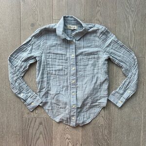 Madewell Women’s Size XS Blue Pinstripe Cotton Back Tie Top